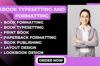 design edit format ebook typeset printing book, paperback, or lookbook for kdp
