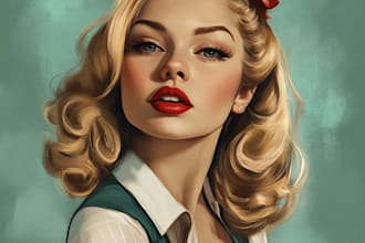 create a pin up girl and pin up girl illustration