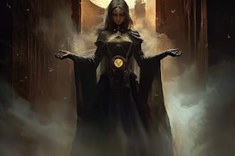create a unique fantasy book cover illustration