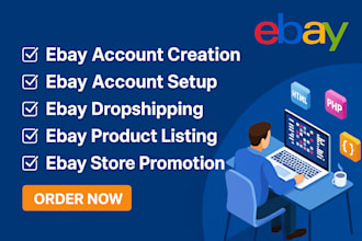 do verified ebay account creation, ebay store setup, ebay listing, ebay SEO ebay