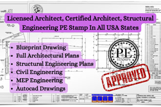 licensed architect, structural engineering pe stamp in illinois, indiana, iowa