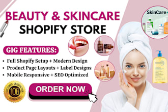 design a shopify beauty and skin care store with product page for your cosmetics