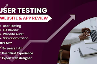 do user testing and review website or android app, ios app QA review