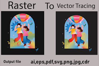 do vector tracing of any image, logo, portrait, or cartoon