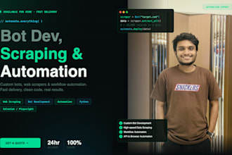 do bot development, data scraping and automation