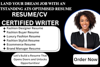 write a luxury fashion designer, brand manager, fashion buyer, ecommerce resume