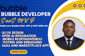 develop bubble io app custom saas ai mvp CRM chatgpt bot no code website