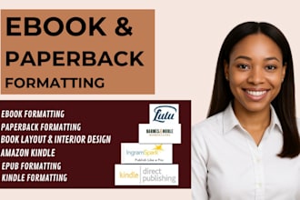 do book formatting for amazon kdp, ingramspark and lulu
