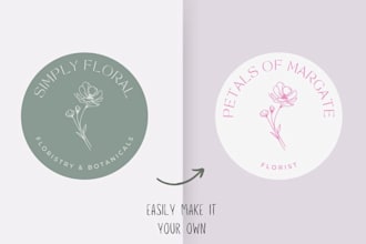 design a boho floral botanical minimalist logo