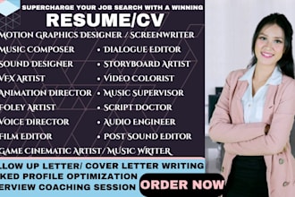 write professional ats screenwriter, music composer, film editor, artist resume