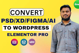 convert figma to wordpress figma to elementor xd, PSD to wordpress