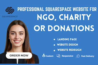 design a high converting squarespace ngo charity or donation website