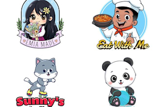 design a custom cute mascot kawaii chibi logo for your brand