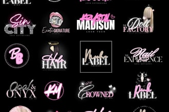 create a custom glitter beauty logo design for your brand