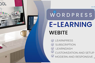 design lms wordpress website with wplms,eduma, learndash,masterstudy,learnpress