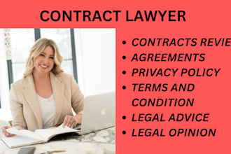 write, review contract, privacy policy and agreement
