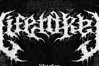 create black metal, death metal, heavy metal font logo