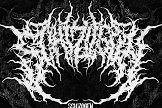 make black, slam, death metal logo for your band or brand