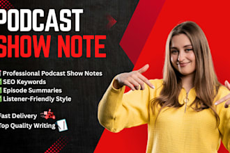 write podcast show notes with full SEO