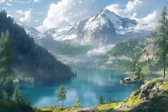 make a paint fantasy concept art and landscape