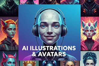 design unique ai avatars and outsandig illustrations