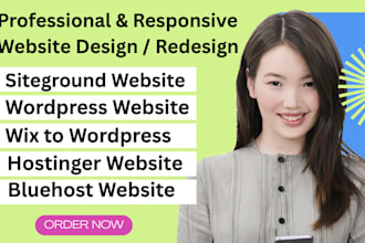 build wordpress website on siteground hostinger or bluehost