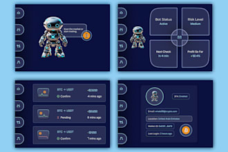 design 3d glassmorpism bot UI for forex and crypto traders