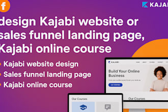 design kajabi website or sales funnel landing page, kajabi online course