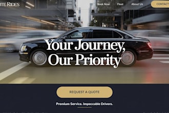 design taxi booking, chauffeur, limousine, vtc website design wordpress website