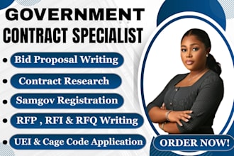 write govt contract bids rfp, rfq, proposal, grant and capability statement