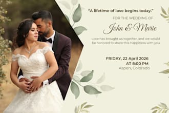 design wedding invitations, birthday  and greeting cards