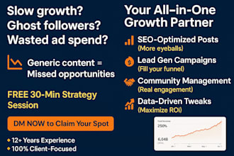be your monthly social media manager and content creator for brand growth