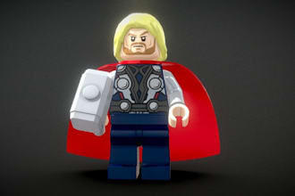 3d action figure, 3d miniatures, 3d lego model, tabletop model, 3d animal model