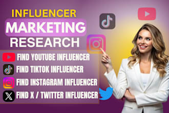find instagram, youtube, tiktok, x, influencer list for influencer marketing