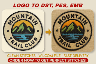professional embroidery digitizing dst, pes, emb