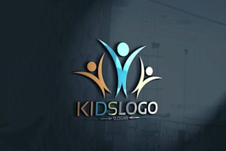 design baby shop, child care, day care, school and kids logo