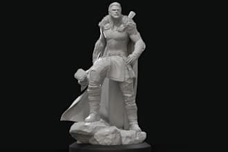 high poly figure,superhero miniature 3d print,fan art character,anime statue stl