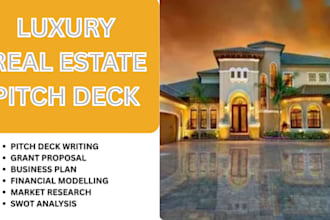design an investor ready UK USA ca asia luxury real estate pitch deck PPT