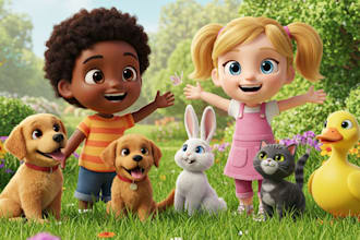 illustrate children story book, bible, animal, and pet picture book illustration
