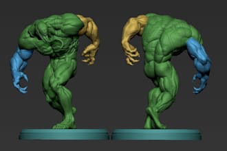 multi color 3d characters,tabletop game model,custom 3d prints,action figure stl