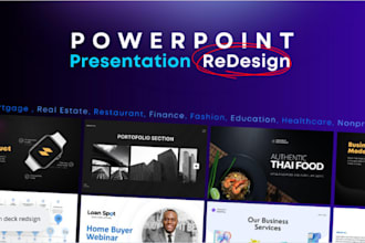 redesign powerpoint slides, pitch deck, keynote, canva ppt, google slide