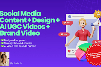 manage your social media with design, content, captions, and content plan