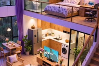 design autocad revit  sketchup architectural floor plan airbnb interior desoign