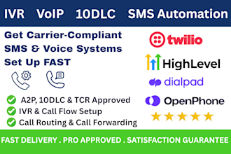 do IVR voip a2p 10dlc tcr dialpad telynx ghl openphone textgrid twilio
