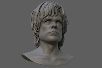 sculpt printable 3d head, 3d head sculpting, 3d head bust, 3d bust model