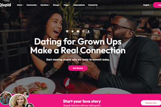 design dating website with chat, audio and video features