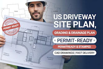 do US driveway site plan drainage grading plan stamp permit