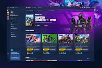 develop tournament website, gaming website, esport website, sports website