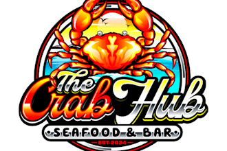 design outstanding restaurant, seafood, crab logo