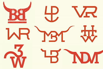 do unique western, cattle brand, ranch style logo design